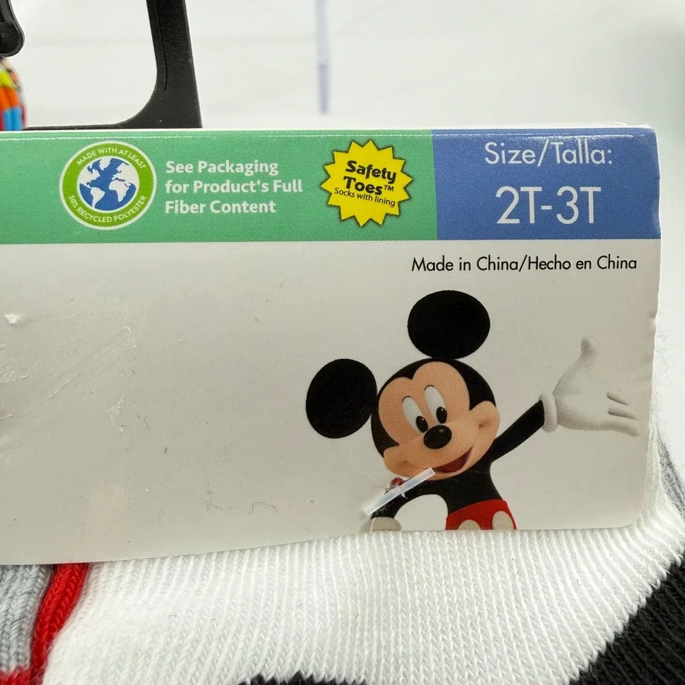 Disney Toddler 2T-3T Ankle Socks Multicolor Mickey Mouse 20 Pair Pack NWT Bulk